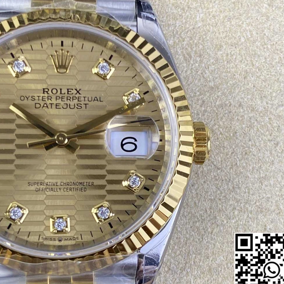 Rolex Hourmarker VS Datejust Silver 36MM M126233 Tone Diamond Dial Motif Two Factory 1231